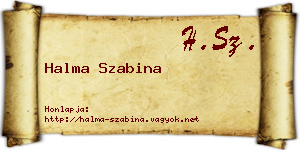 Halma Szabina névjegykártya