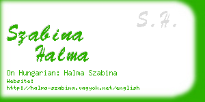 szabina halma business card
